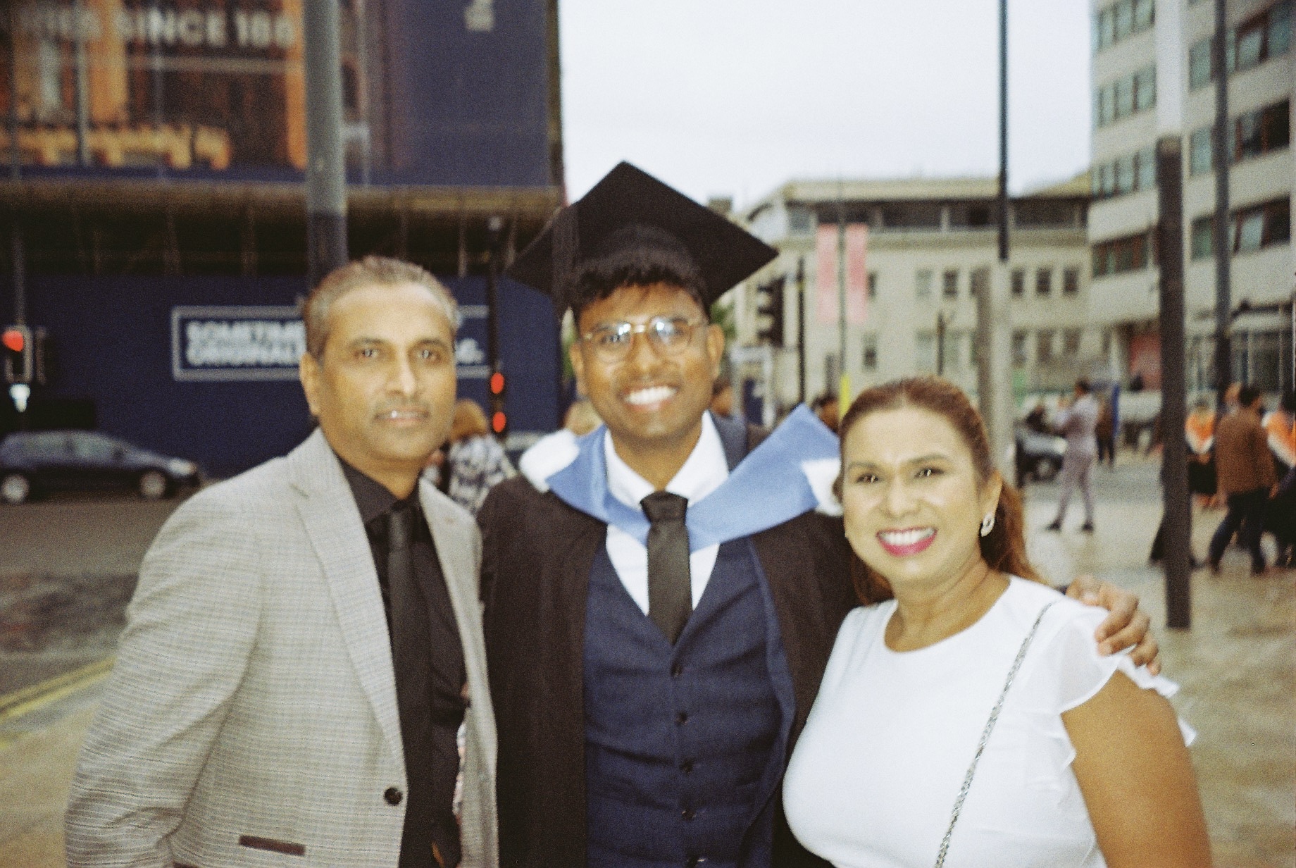 My parents & I at my graduation, shot on film