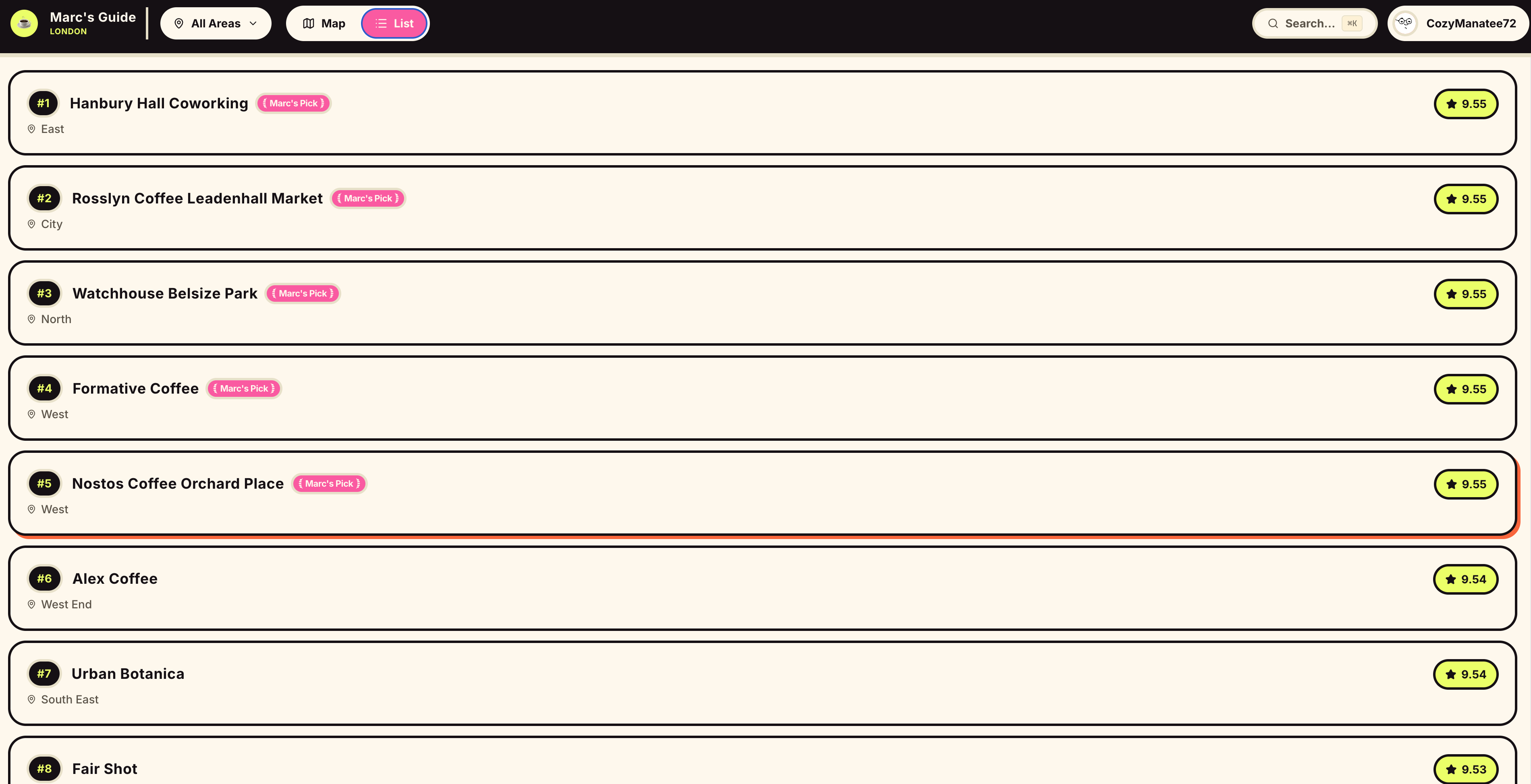 Screenshot of Marc's Guide